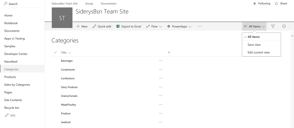 Accessing Items in a List in SharePoint Online Using a View